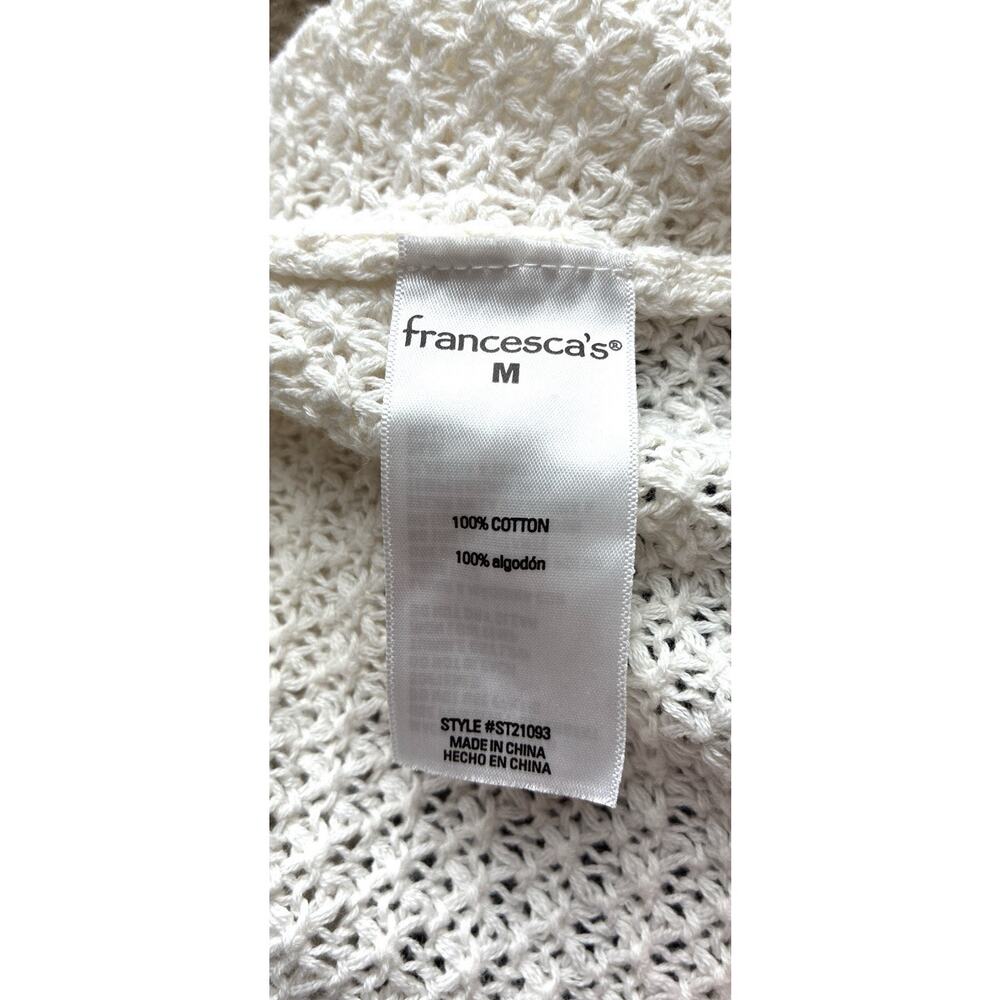 NWT Blue Rain by Francesca's Med Festival Boho Cream Crochet Cropped Tank - Picture 4 of 6